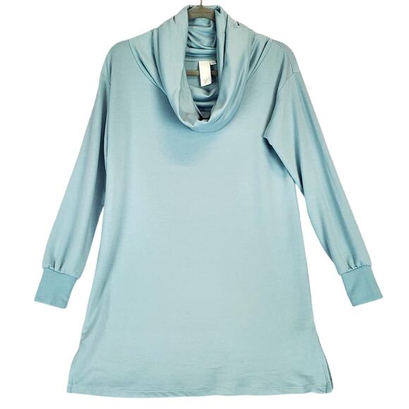 adyp Baby Blue Cowl Neck Sweater Dress Butter Soft Whimsy Fairy A-line Oversized - Picture 1 of 12